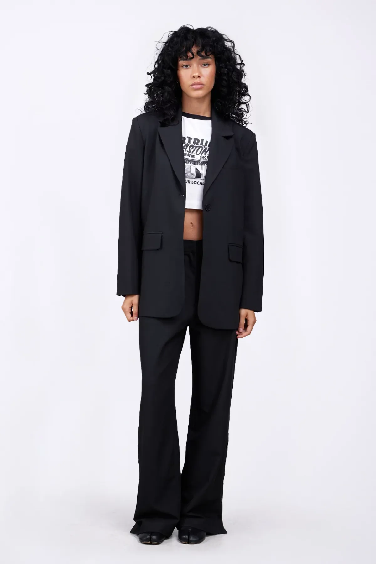 Vestes & Surchemises*Gertrude Blazer Droit Coupe Droite Camelia Black