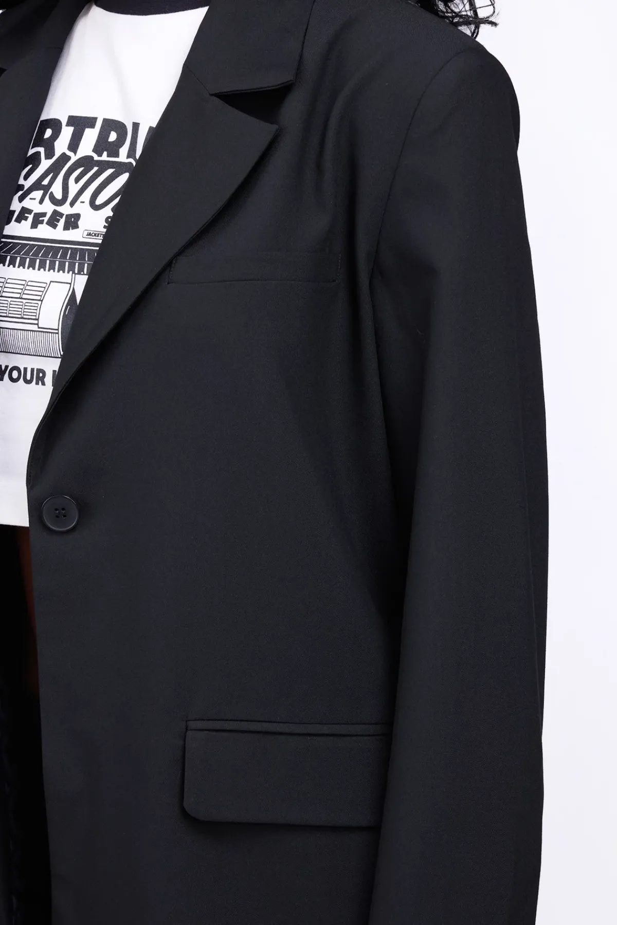 Vestes & Surchemises*Gertrude Blazer Droit Coupe Droite Camelia Black