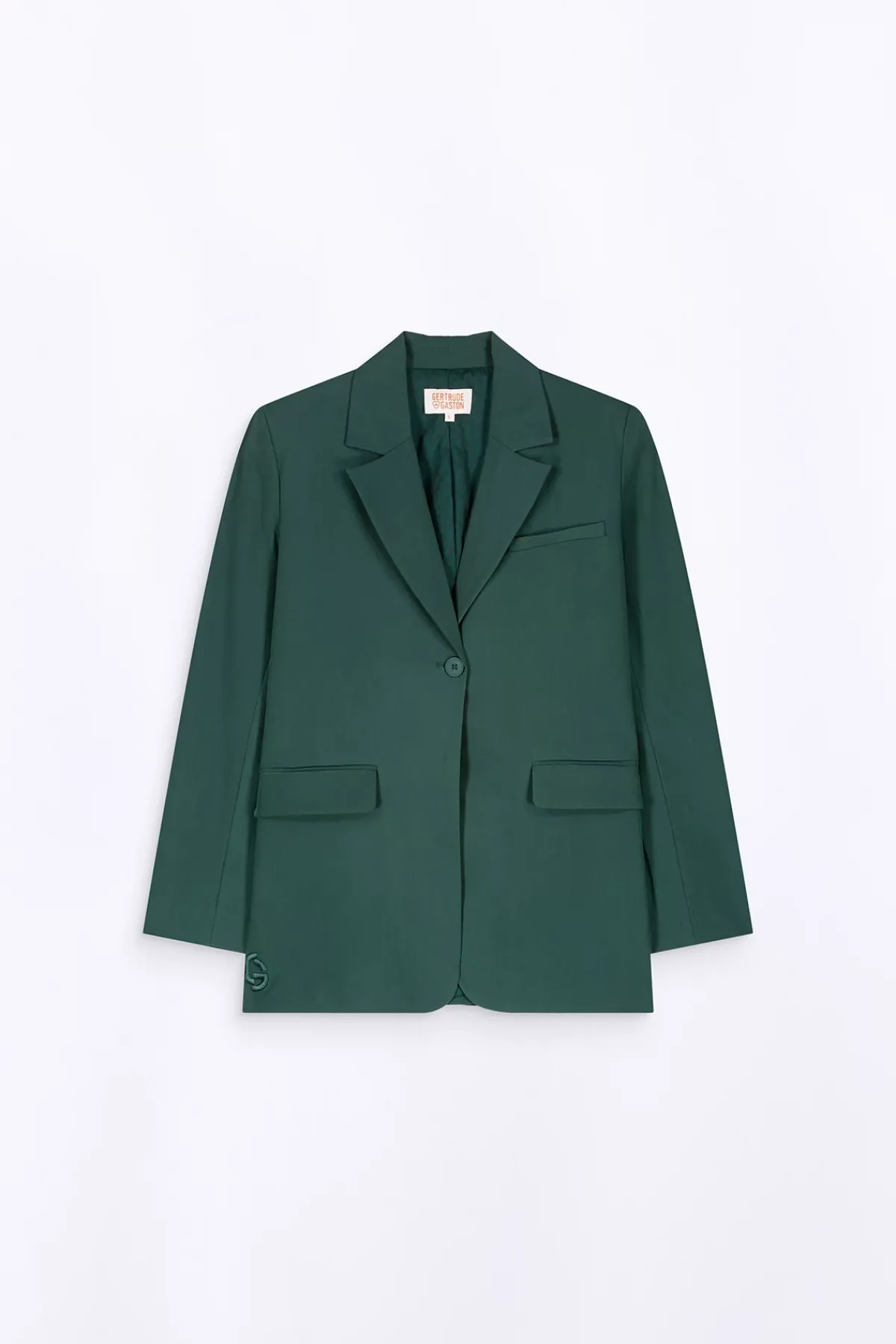 Vestes & Surchemises*Gertrude Blazer Droit Coupe Droite Camelia Dark Green