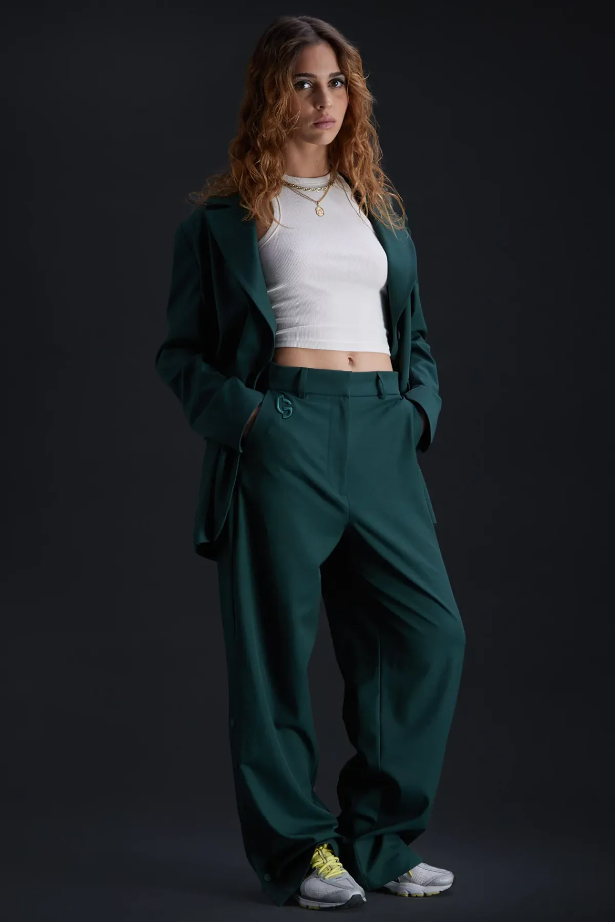 Vestes & Surchemises*Gertrude Blazer Droit Coupe Droite Camelia Dark Green