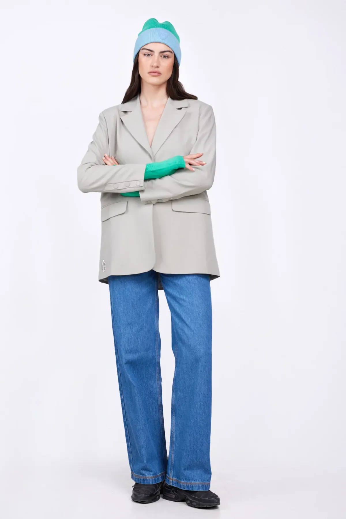 Vestes & Surchemises*Gertrude Blazer Droit Coupe Droite Camelia Dust
