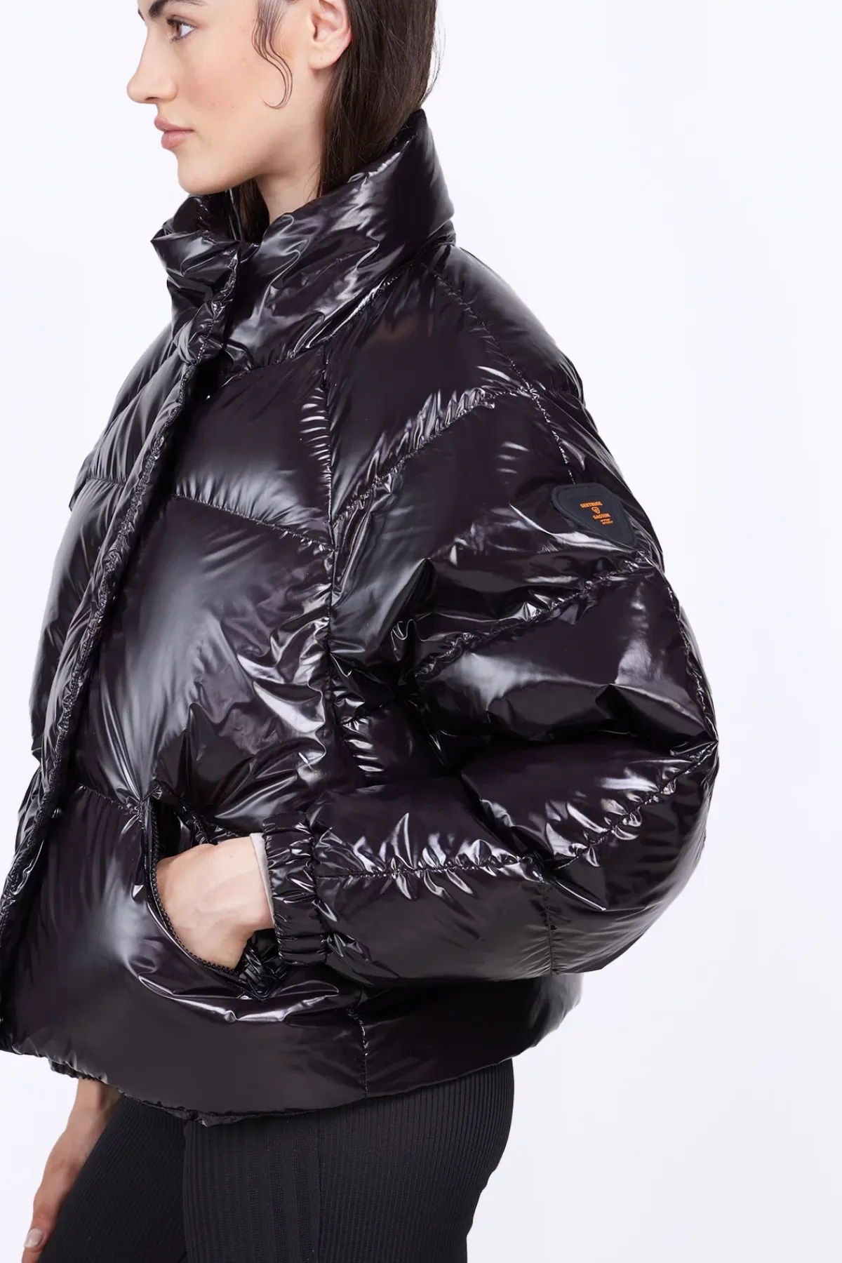 Doudounes Courtes*Gertrude Doudoune Bouffante En Nylon Brillant Emmanuelle Bright Black
