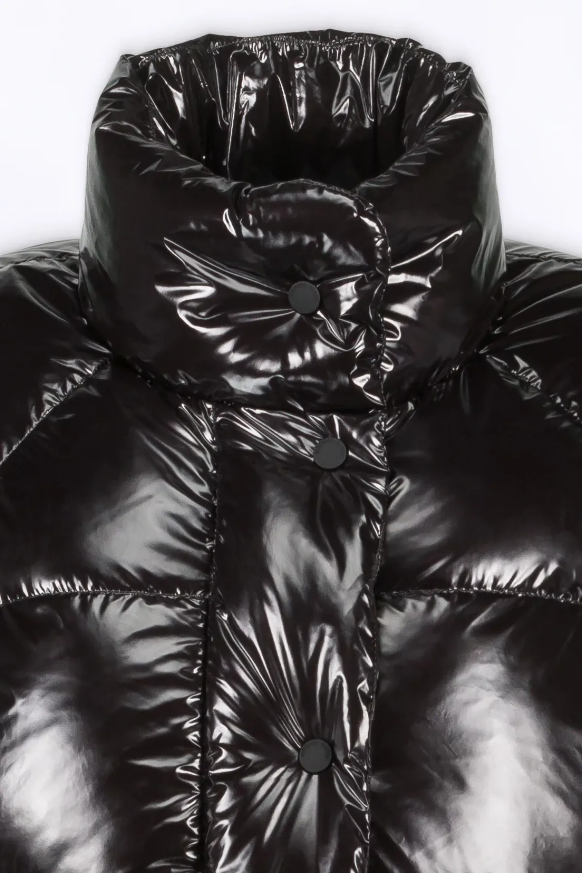 Doudounes Courtes*Gertrude Doudoune Bouffante En Nylon Brillant Emmanuelle Bright Black