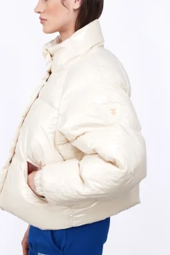 Doudounes Courtes*Gertrude Doudoune Bouffante En Nylon Brillant Emmanuelle Bright Ecru