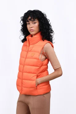Doudounes Courtes*Gertrude Doudoune Legere Sans Manches Col Montant Rosemarie Orange
