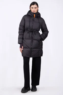 Doudounes Longues*Gertrude Doudoune Mi-Longue Droite Resserable A La Taille Tamara Black
