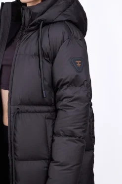 Doudounes Longues*Gertrude Doudoune Mi-Longue Droite Resserable A La Taille Tamara Black