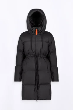 Doudounes Longues*Gertrude Doudoune Mi-Longue Droite Resserable A La Taille Tamara Black