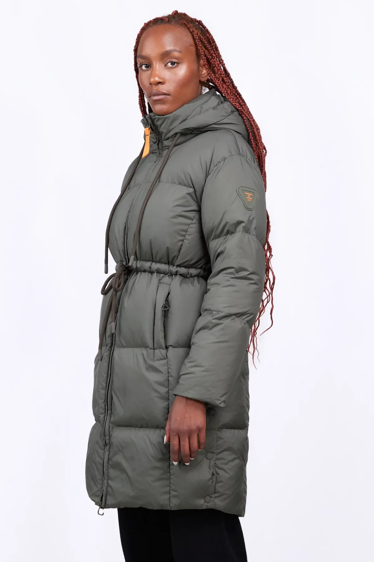 Doudounes Longues*Gertrude Doudoune Mi-Longue Droite Resserable A La Taille Tamara Kaki