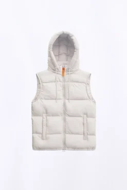 Doudounes Courtes*Gertrude Doudoune Sans Manche En Nylon Cesar Mat Ciment