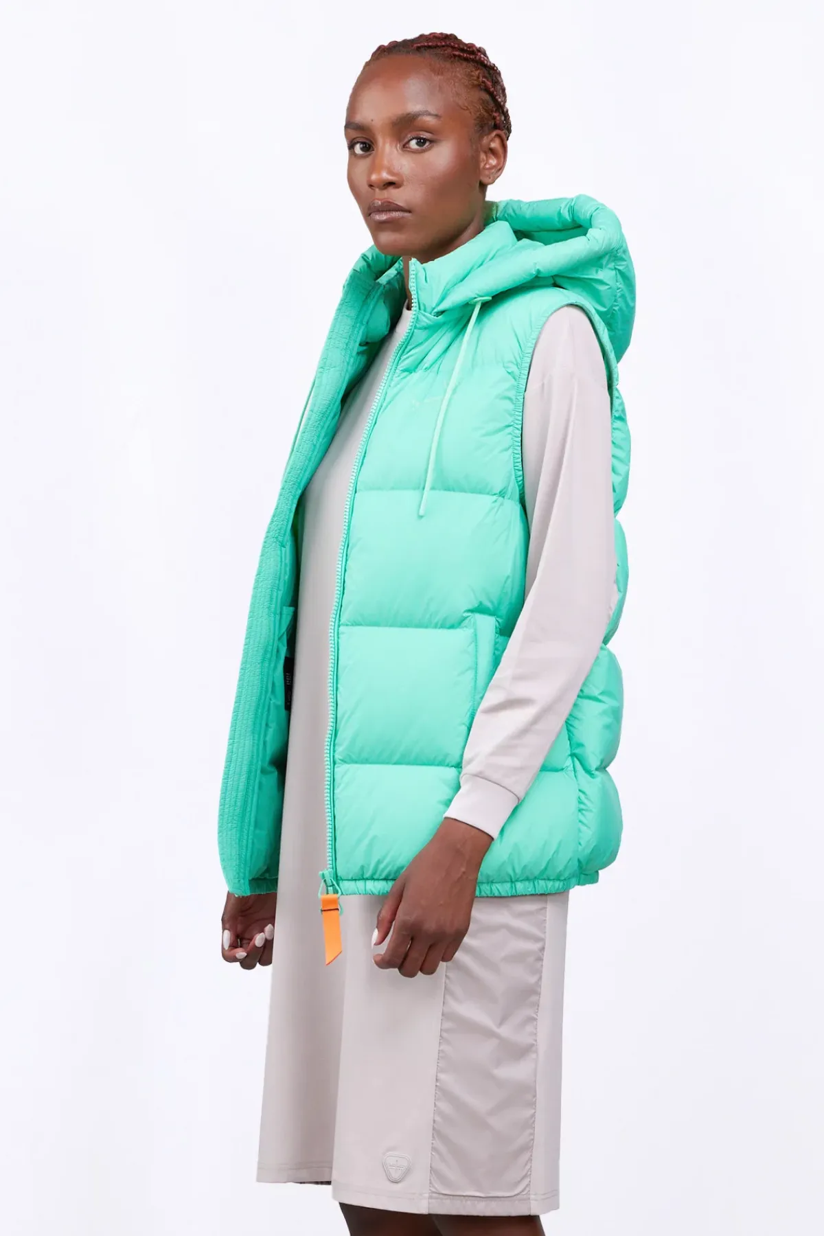 Doudounes Courtes*Gertrude Doudoune Sans Manche En Nylon Cesar Mat Opaline