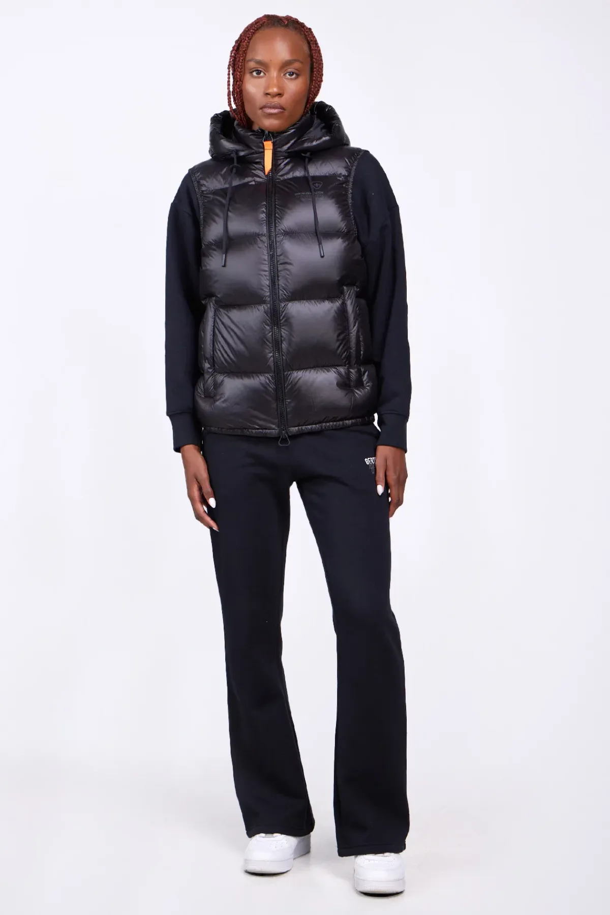 Doudounes Courtes*Gertrude Doudoune Sans Manches En Nylon Brillant Cesar Black