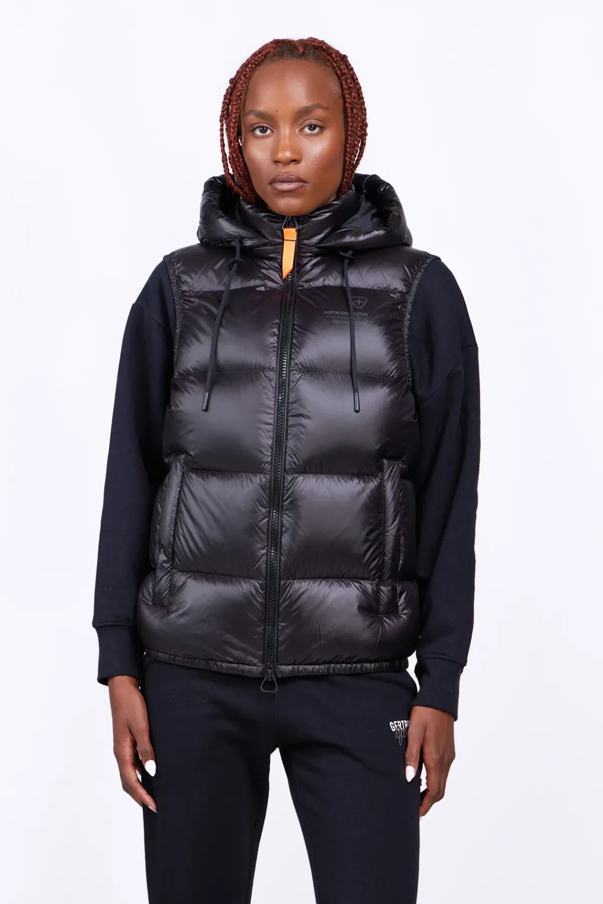 Doudounes Courtes*Gertrude Doudoune Sans Manches En Nylon Brillant Cesar Black