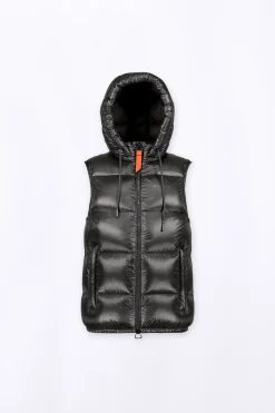 Doudounes Courtes*Gertrude Doudoune Sans Manches En Nylon Brillant Cesar Black