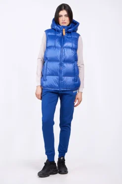 Doudounes Courtes*Gertrude Doudoune Sans Manches En Nylon Brillant Cesar Worker Blue