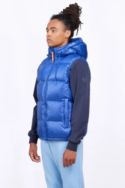 Doudounes Courtes*Gertrude Doudoune Sans Manches En Nylon Brillant Cesar Worker Blue