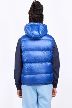 Doudounes Courtes*Gertrude Doudoune Sans Manches En Nylon Brillant Cesar Worker Blue