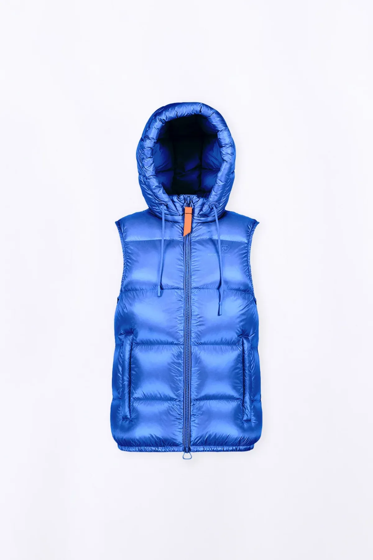 Doudounes Courtes*Gertrude Doudoune Sans Manches En Nylon Brillant Cesar Worker Blue