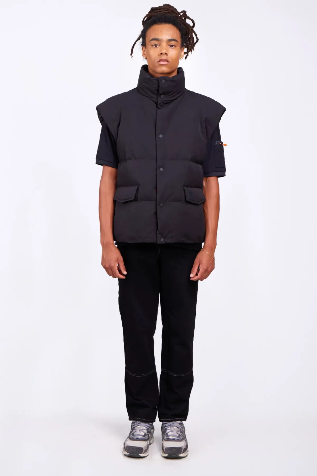 Doudounes Courtes*Gertrude Doudoune Sans Manches En Nylon Epais Cali Black