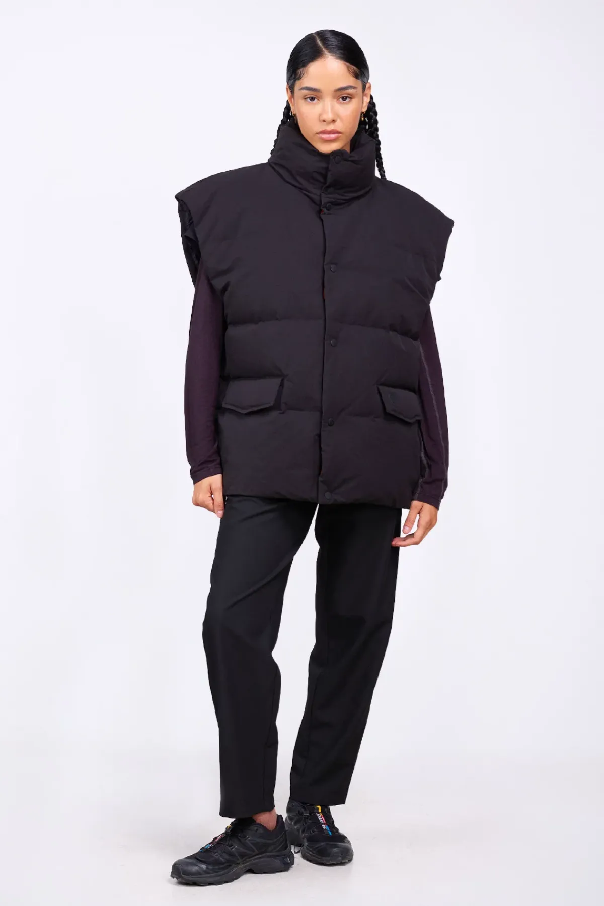 Doudounes Courtes*Gertrude Doudoune Sans Manches En Nylon Epais Cali Black