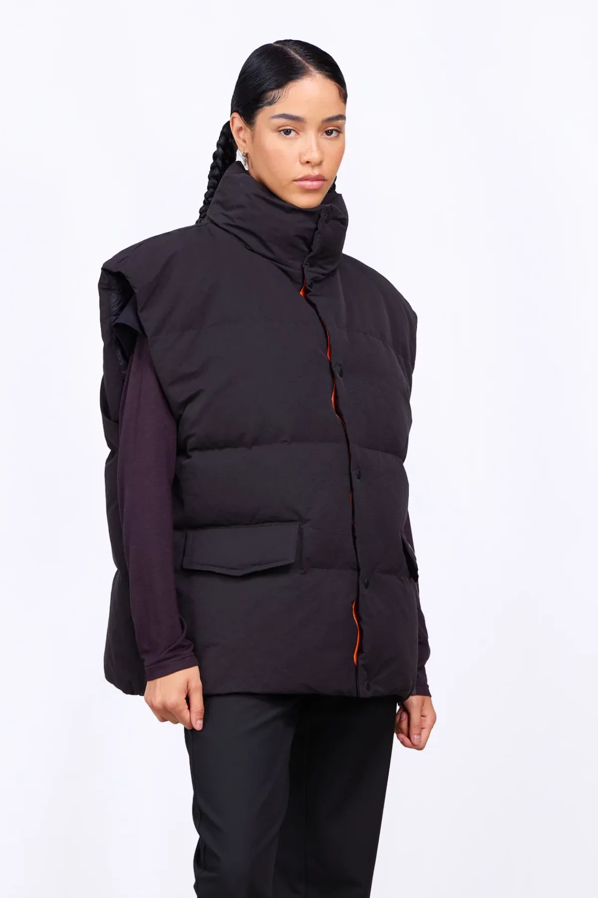 Doudounes Courtes*Gertrude Doudoune Sans Manches En Nylon Epais Cali Black
