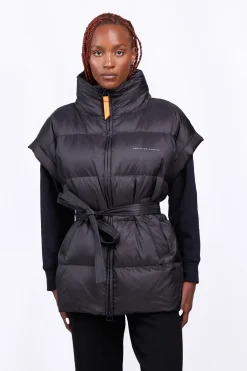 Doudounes Longues*Gertrude Doudoune Sans Manches Oversize En Nylon Ripstop Gaia Black