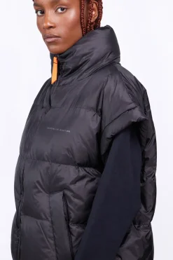 Doudounes Longues*Gertrude Doudoune Sans Manches Oversize En Nylon Ripstop Gaia Black