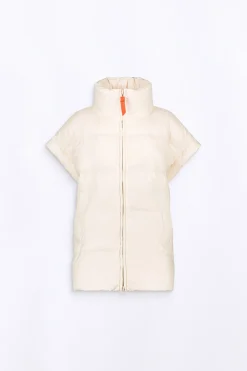 Doudounes Longues*Gertrude Doudoune Sans Manches Oversize En Nylon Ripstop Gaia Ecru