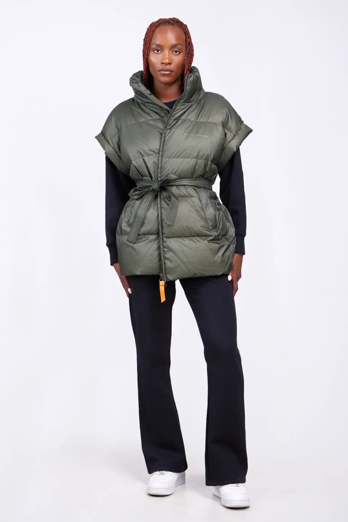Doudounes Longues*Gertrude Doudoune Sans Manches Oversize En Nylon Ripstop Gaia Kaki