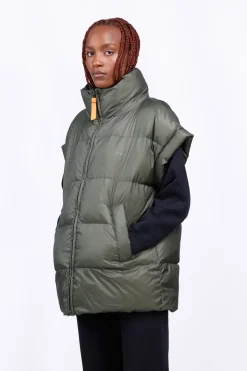 Doudounes Longues*Gertrude Doudoune Sans Manches Oversize En Nylon Ripstop Gaia Kaki