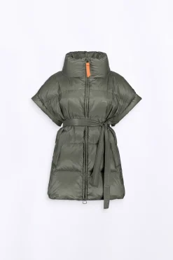 Doudounes Longues*Gertrude Doudoune Sans Manches Oversize En Nylon Ripstop Gaia Kaki