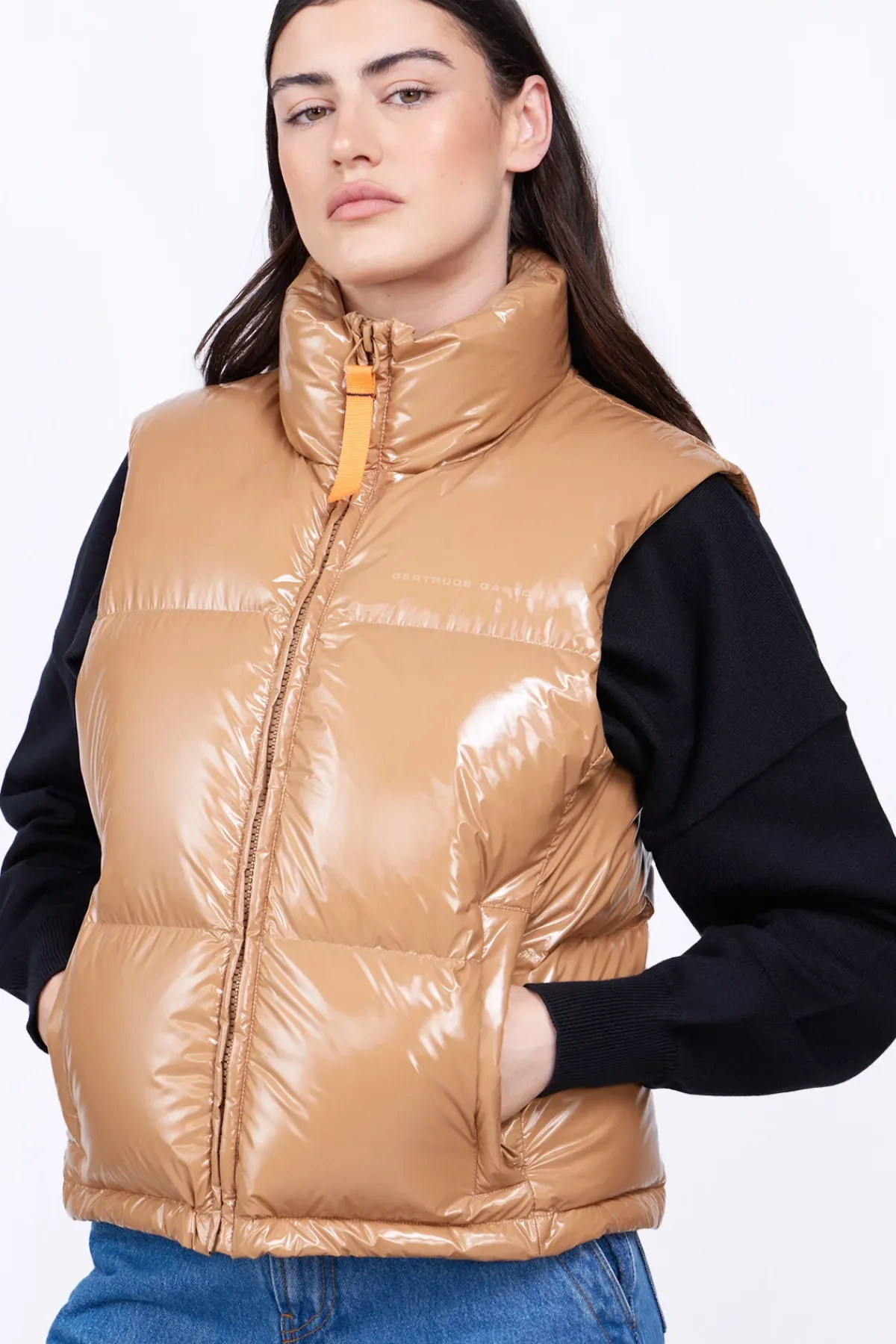 Doudounes Courtes*Gertrude Doudoune Sans Manches Puffy Matiere Glossy Galinette Liege