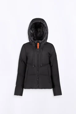 Doudounes Courtes*Gertrude Doudoune Texturee Coupe Trapeze Leslie Black