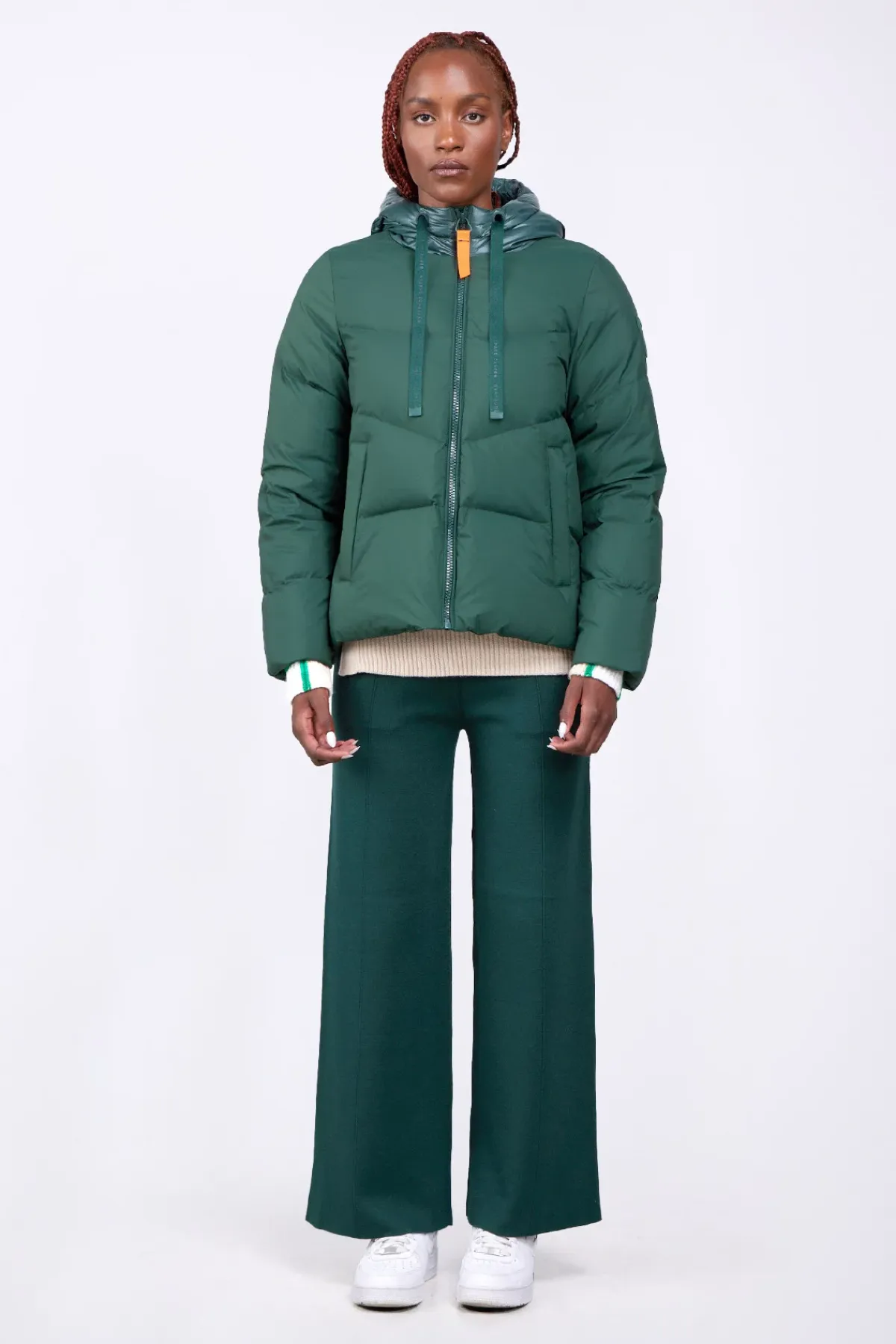 Doudounes Courtes*Gertrude Doudoune Texturee Coupe Trapeze Leslie Dark Green