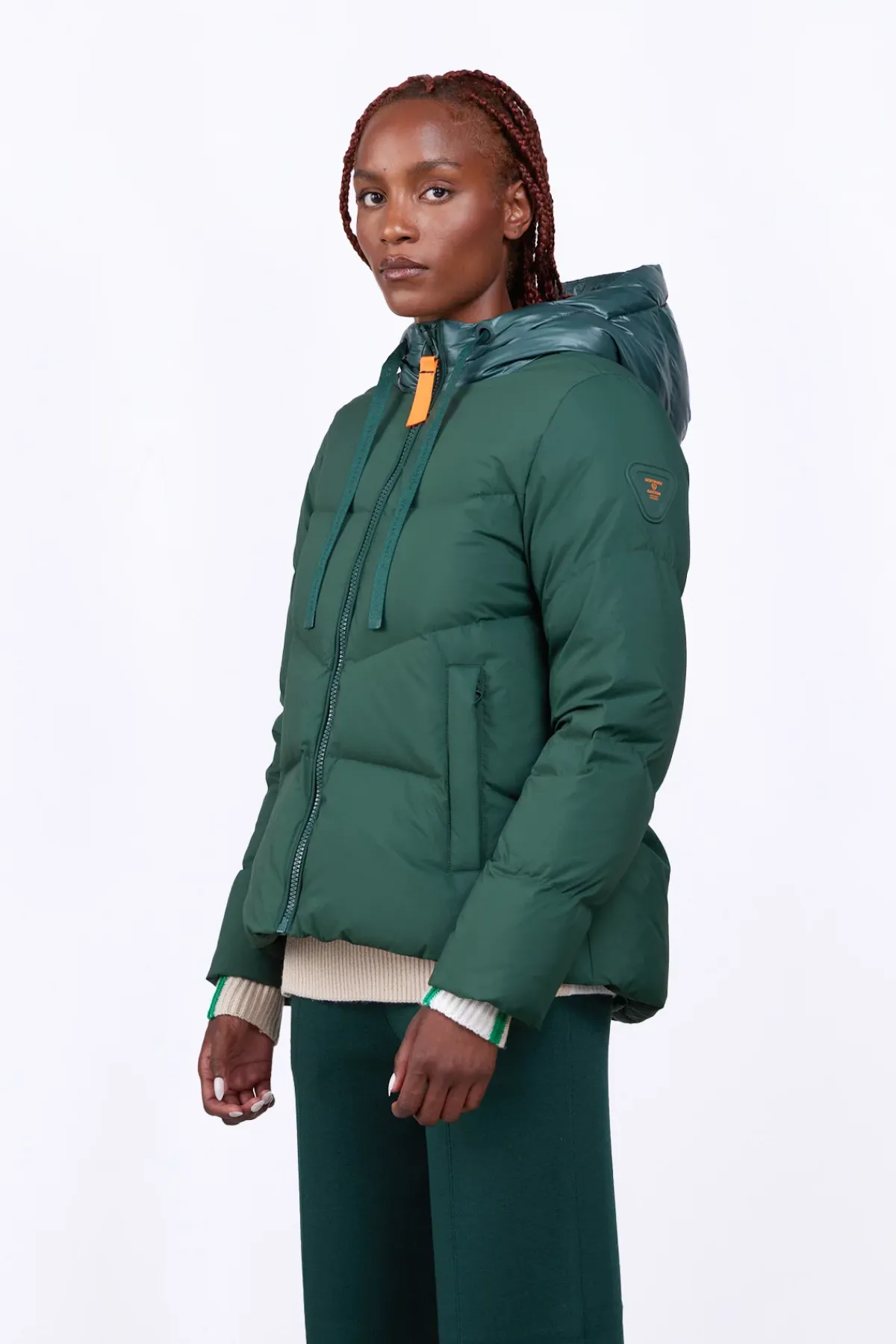 Doudounes Courtes*Gertrude Doudoune Texturee Coupe Trapeze Leslie Dark Green