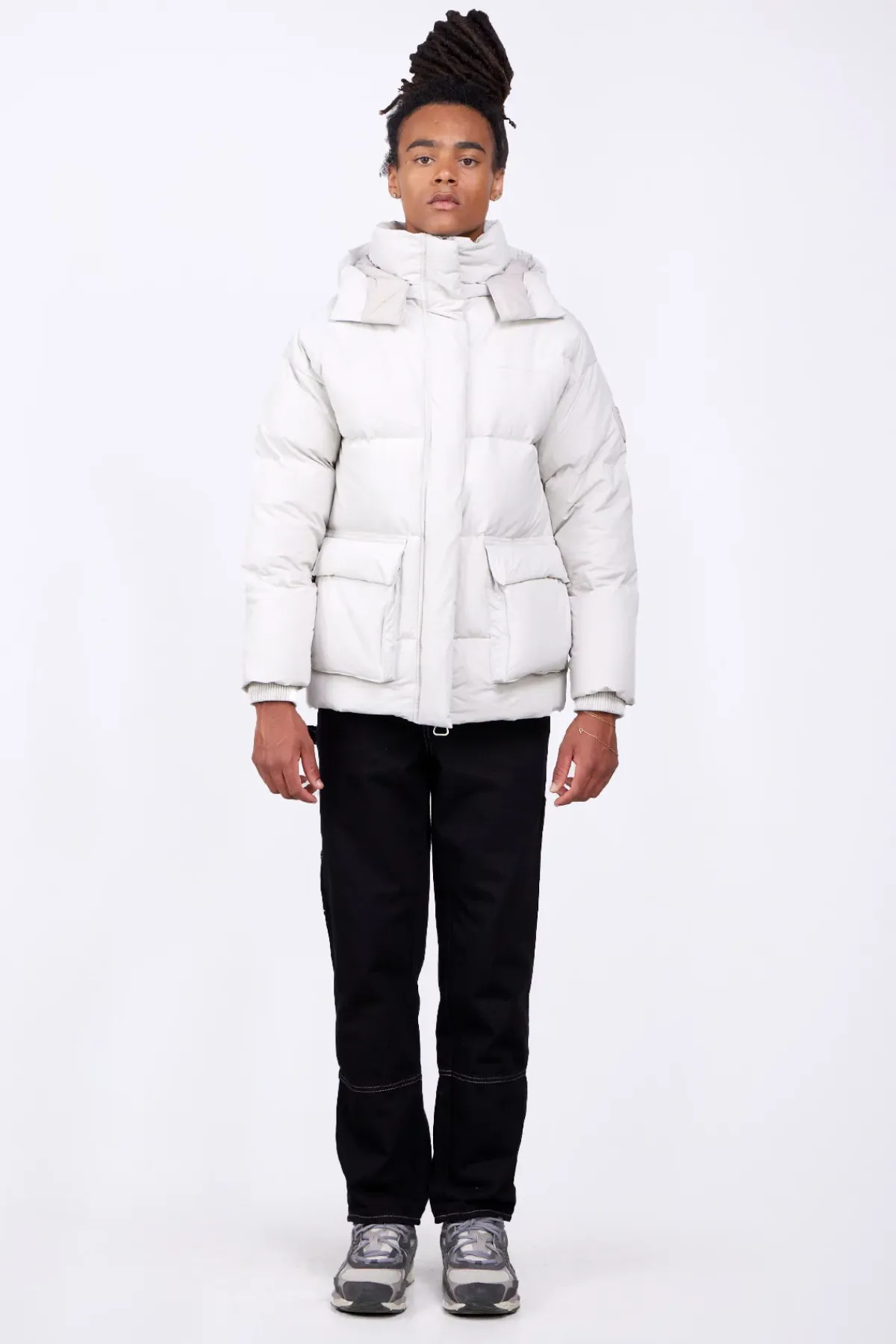 Doudounes Longues*Gertrude Doudoune Unisexe En Nylon Ripstop Epais Manie Wide Ciment
