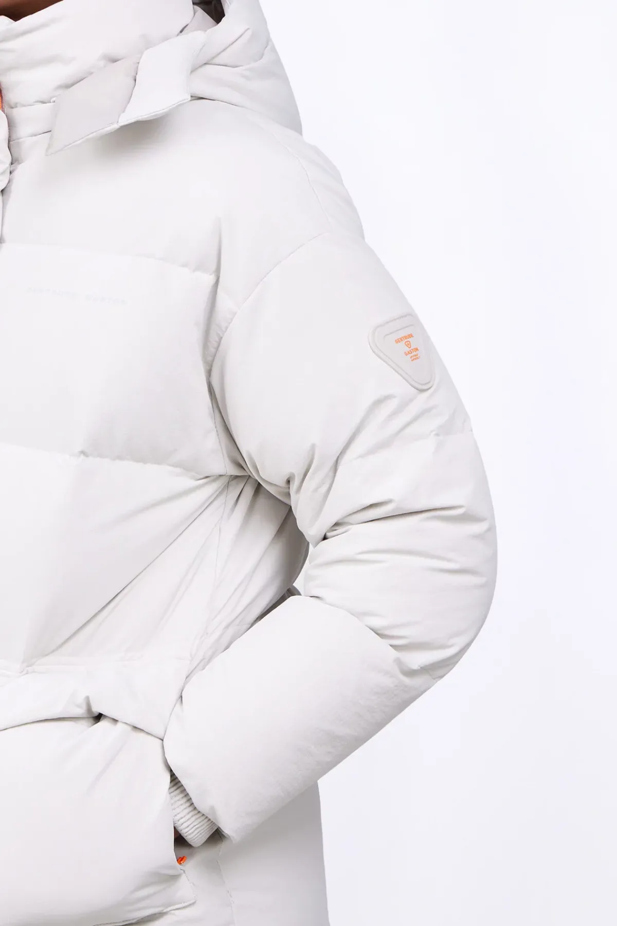 Doudounes Longues*Gertrude Doudoune Unisexe En Nylon Ripstop Epais Manie Wide Ciment