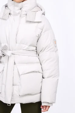 Doudounes Longues*Gertrude Doudoune Unisexe En Nylon Ripstop Epais Manie Wide Ciment
