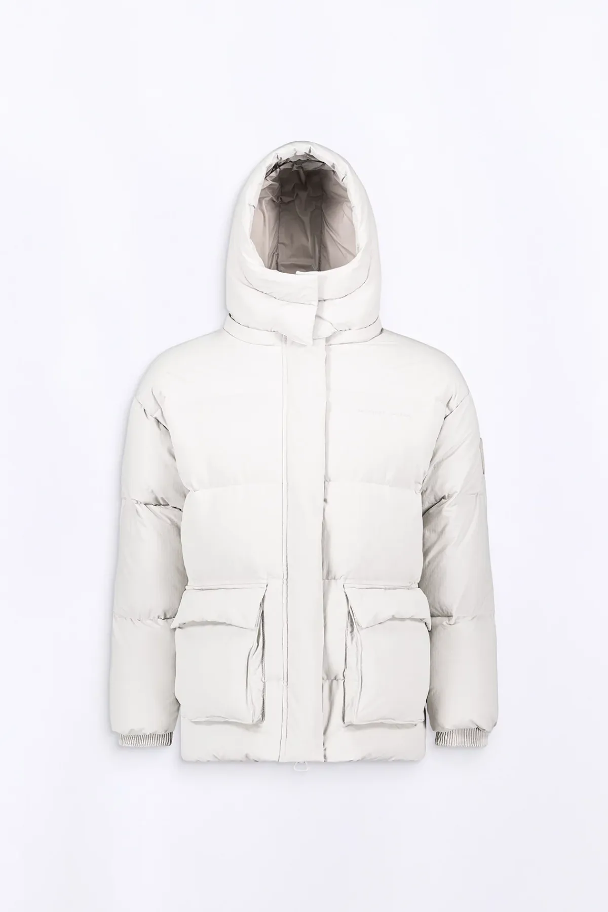 Doudounes Longues*Gertrude Doudoune Unisexe En Nylon Ripstop Epais Manie Wide Ciment