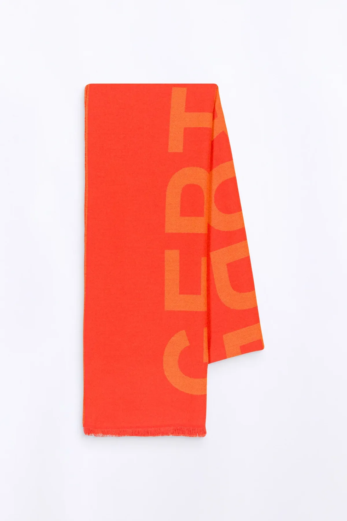 Echarpes & Gants*Gertrude Echarpe Unisexe En Maille Jacquard Bicolore Mathilde Orange