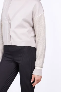 Pulls & Cardigans*Gertrude Gilet Ample Bi-Matiere Ultradoux Allison Ciment