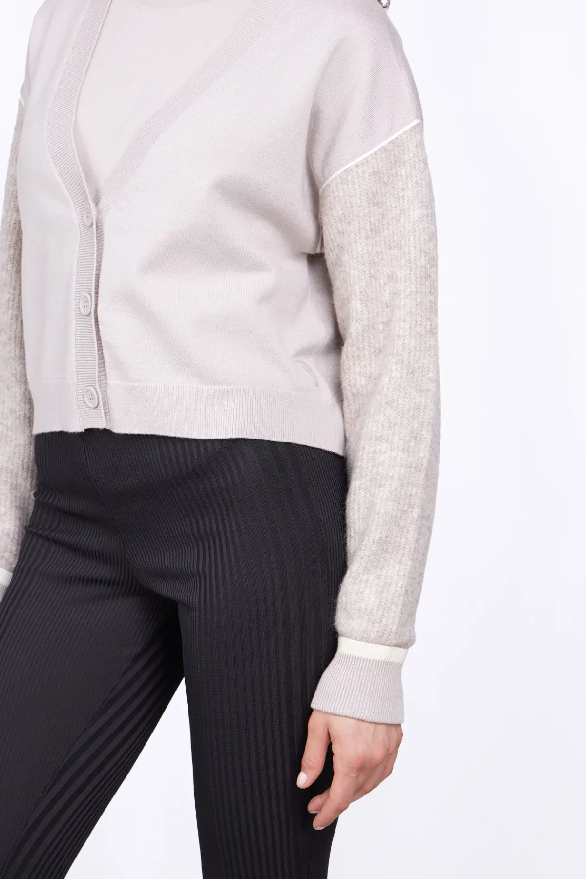 Pulls & Cardigans*Gertrude Gilet Ample Bi-Matiere Ultradoux Allison Ciment