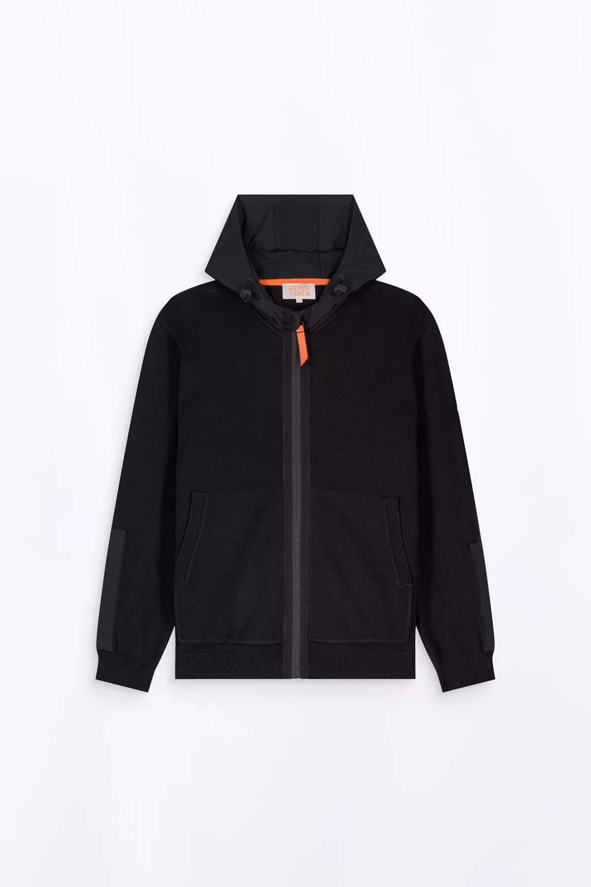 Gilets*Gertrude Gilet Bi-Matiere A Capuche Ken Black