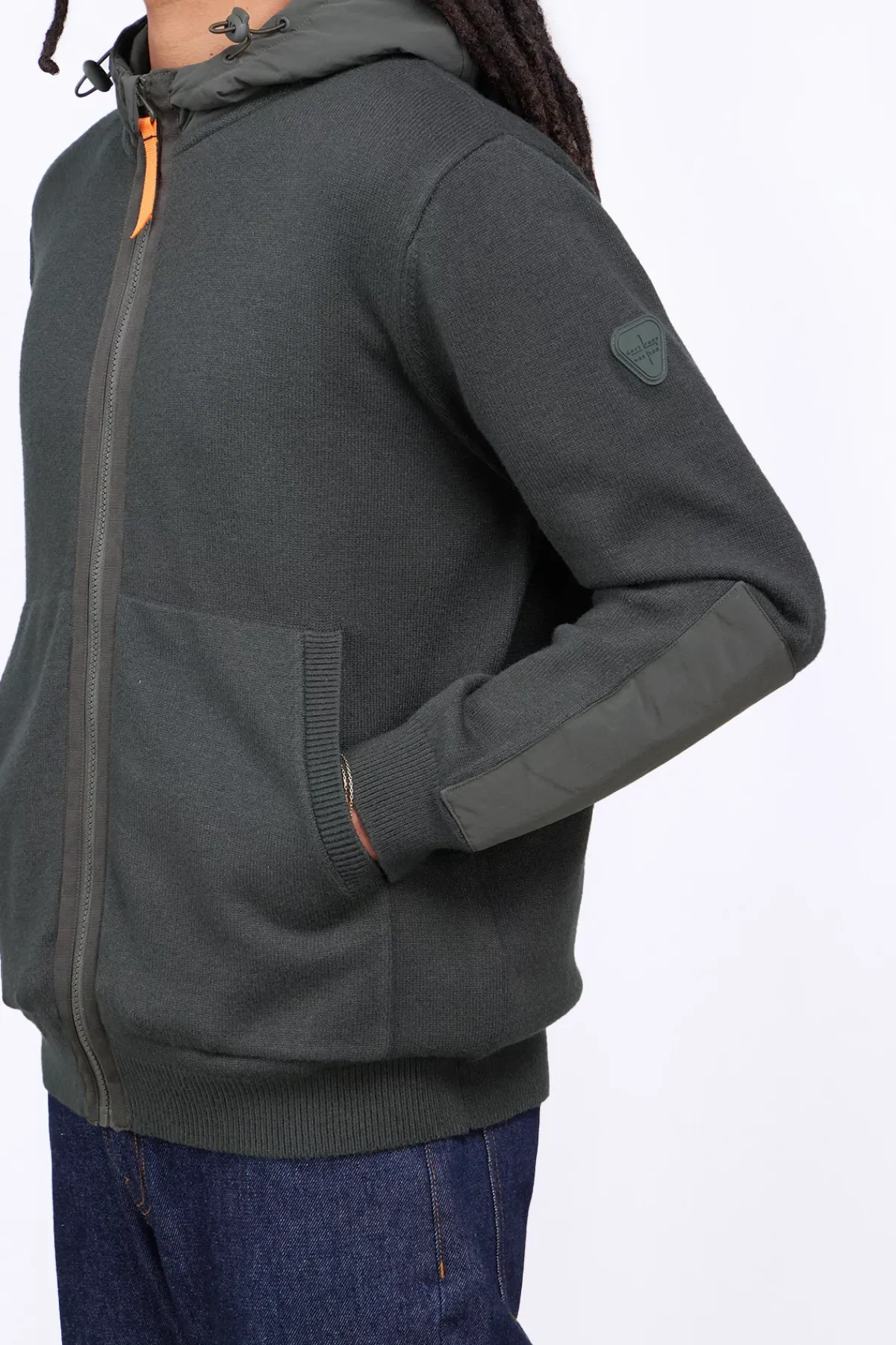 Gilets*Gertrude Gilet Bi-Matiere A Capuche Ken Kaki