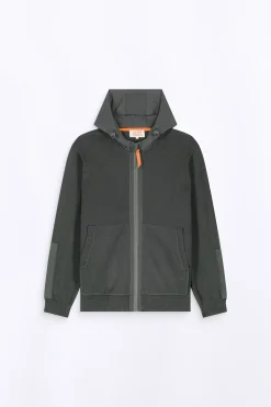 Gilets*Gertrude Gilet Bi-Matiere A Capuche Ken Kaki