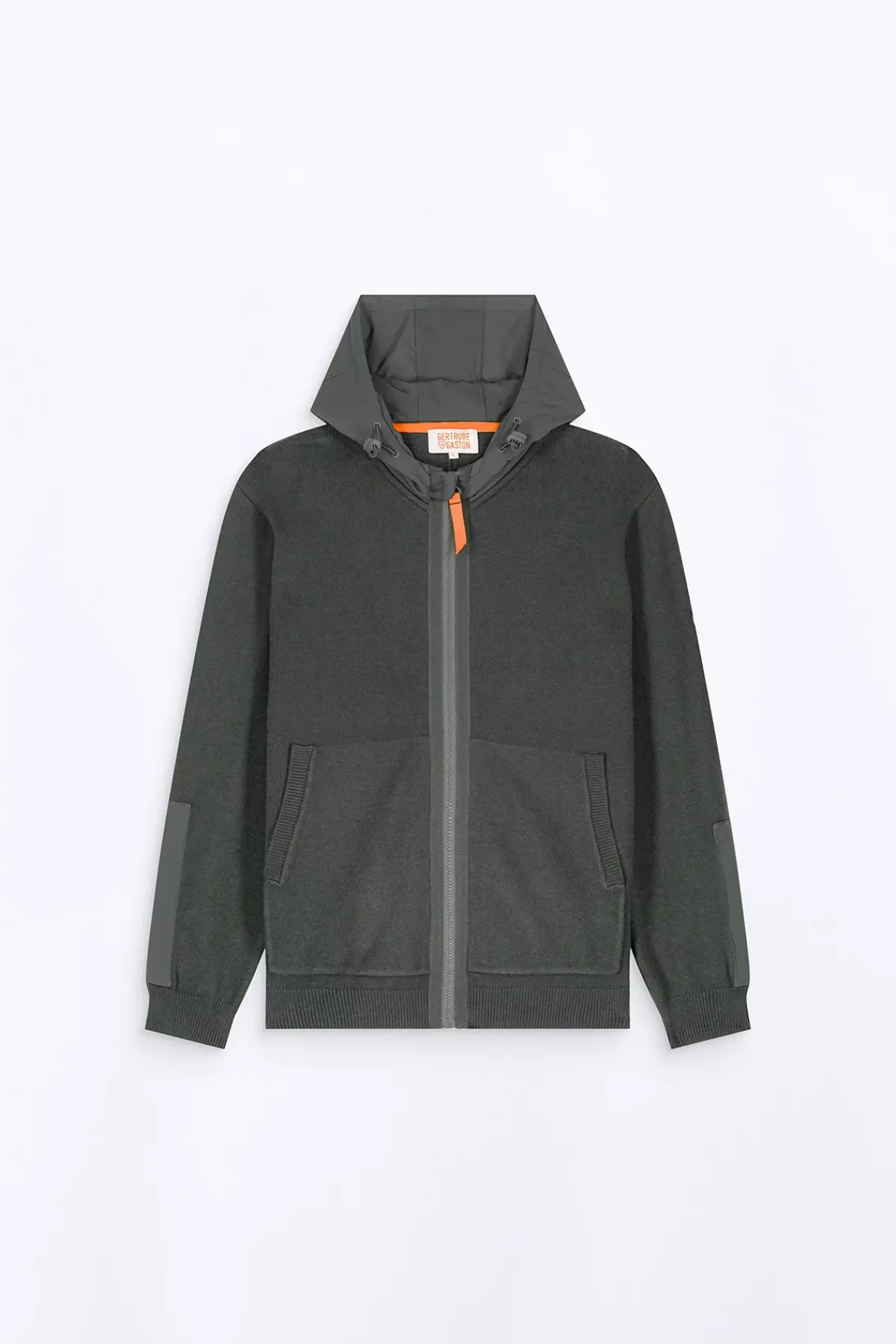 Gilets*Gertrude Gilet Bi-Matiere A Capuche Ken Kaki