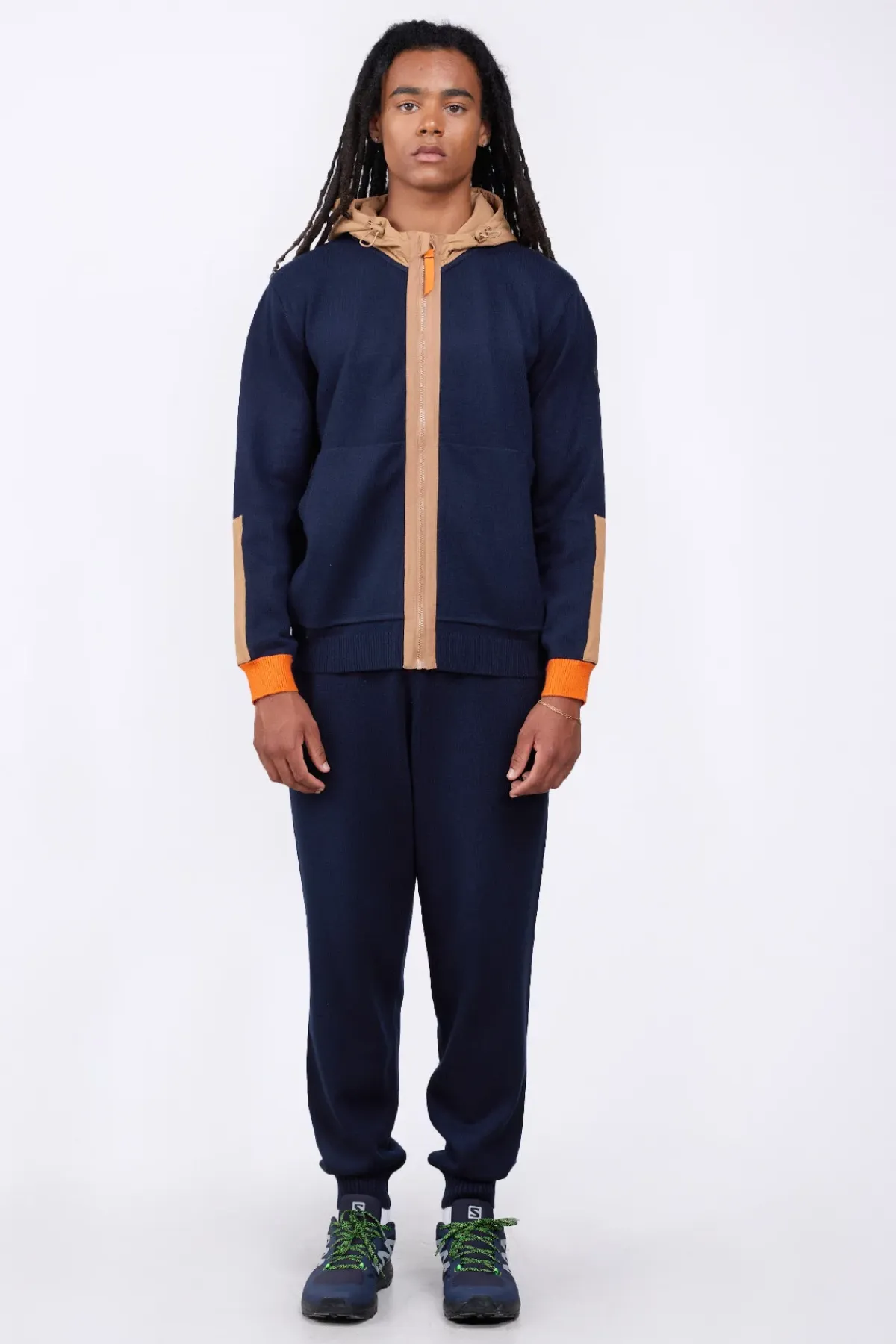 Gilets*Gertrude Gilet Bi-Matiere A Capuche Ken Night
