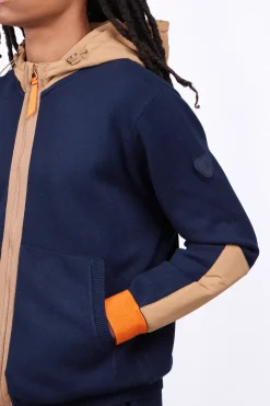 Gilets*Gertrude Gilet Bi-Matiere A Capuche Ken Night