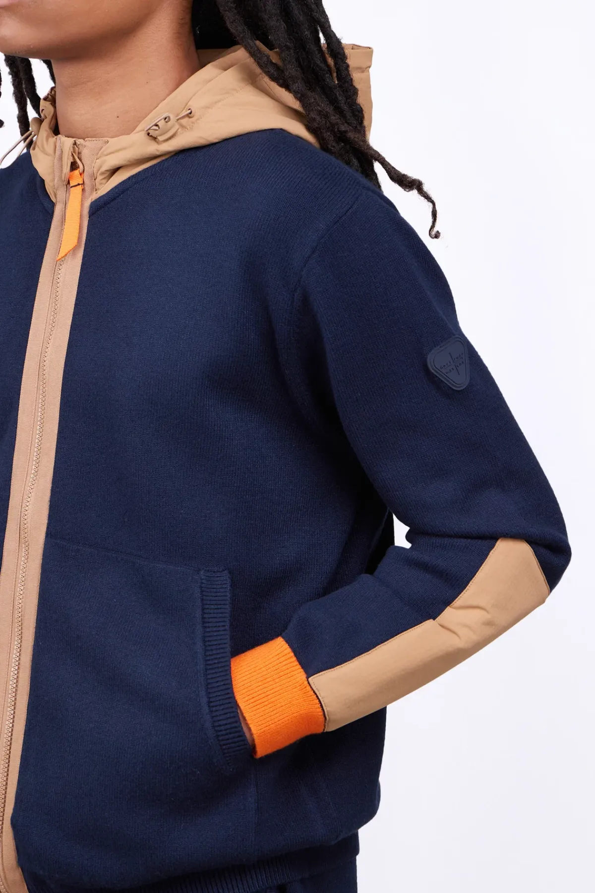 Gilets*Gertrude Gilet Bi-Matiere A Capuche Ken Night