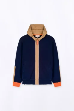 Gilets*Gertrude Gilet Bi-Matiere A Capuche Ken Night